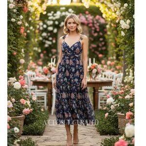 Sachin & Babi Dalia Midi Dress Floral 2 Blue NWT